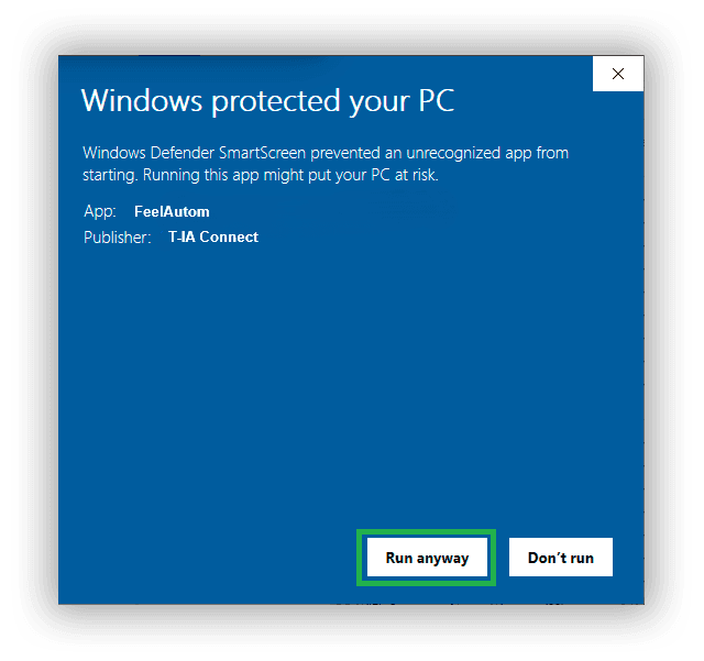 Windows SmartScreen - Run anyway
